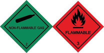 Picture of Safety Non-Flammable Gas 2 / Flammable 3 Decals / Stickers