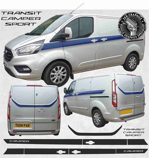 Picture of Transit Custom (H1) 2018 - 2023 side and rear Horn Stripes/ Stickers