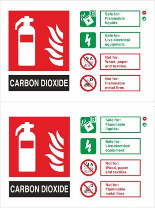 Picture of Fire Extinguisher Carbon Dioxide Spray application Decals / Stickers