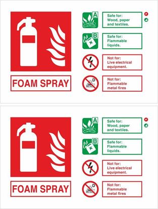 Picture of Fire Extinguisher Foam Spray application Decals / Stickers