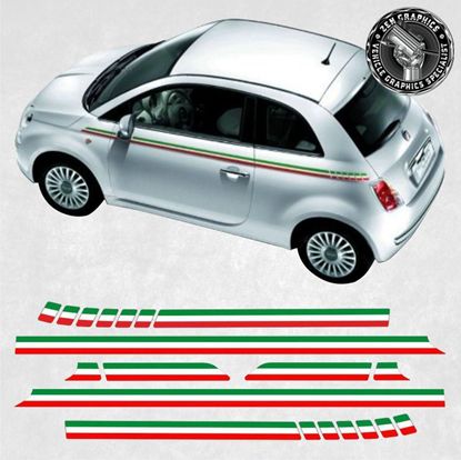 Picture of Italian side Stripes / Stickers for Fiat 500