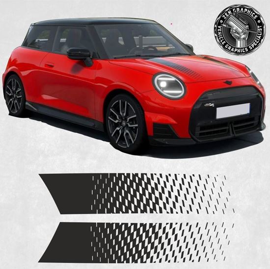 Picture of Black OEM Spec Mini JCW J01 Electric 2024 onwards Stripes / Stickers