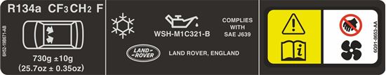 Picture of Land Rover Freelander 2 Slam Panel engine information label Decal / Sticker