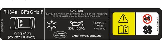 Picture of Land Rover Freelander 2 Slam Panel engine information label Decal / Sticker