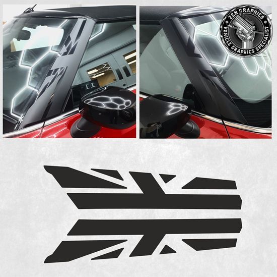 Picture of Mini F57 - Cabriolet / Soft Top A pillar Night Jack Decals / Stickers
