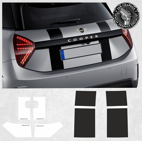 Picture of Mini Heritage F66 3 Door rear Hatch Stripes / Stickers