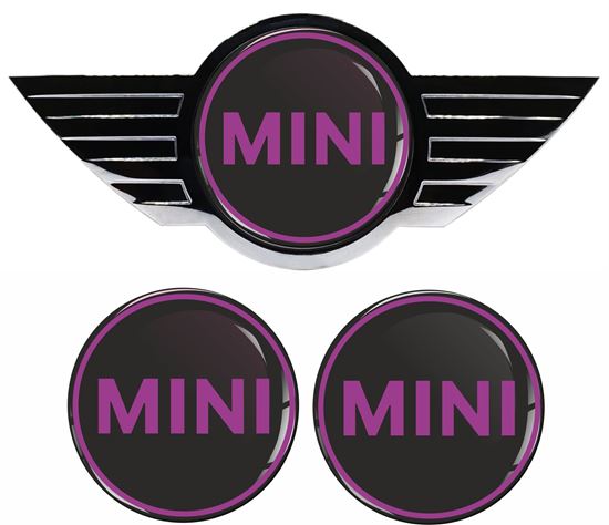 Picture of MINI R55 R56 R57 rear and Bonnet Badge Gel overlays