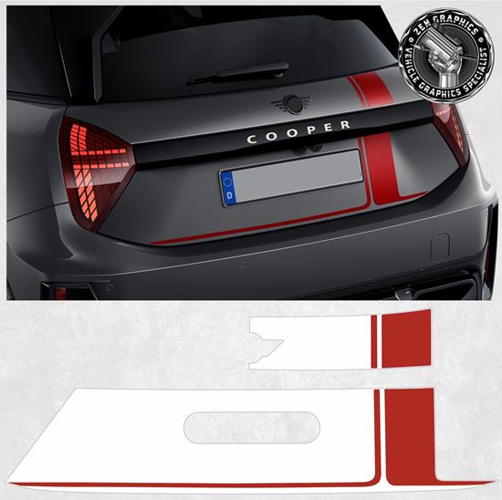 Picture of Mini J01 Electric JCW rear Hatch Stripes / Stickers