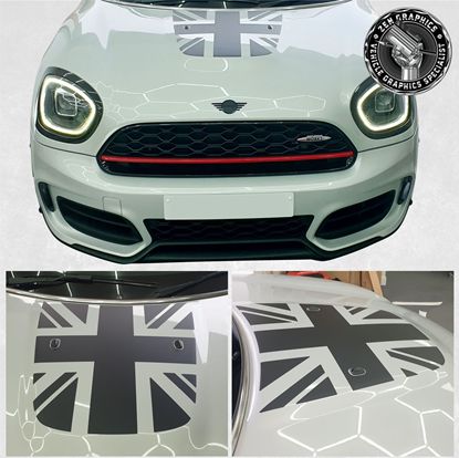 Picture of Fits Mini F60 Countryman Night Jack Bonnet Decal / Sticker