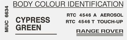 Picture of Range Rover Classic Cypress Green Paint Code Decal / Sticker