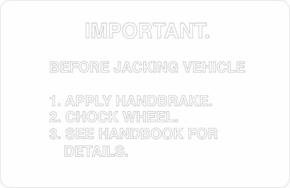 Picture of Range Rover Classic Jacking Vehicle Information Transparent Decal / Sticker