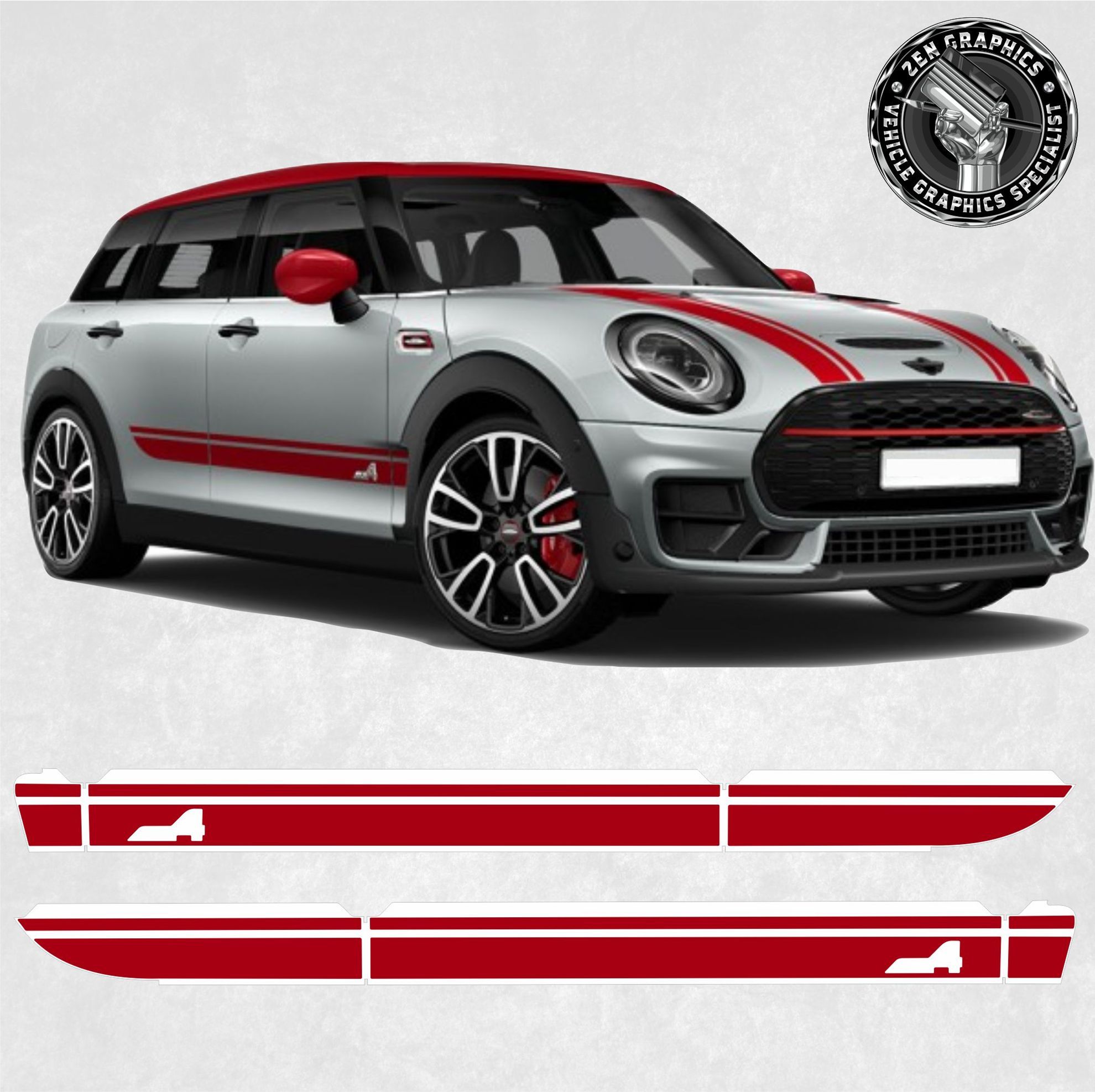 Zen Graphics - Mini F54 Clubman JCW All4 side Stripes / Stickers