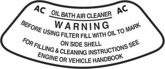 Picture of Land Rover Defender Series 1 / 2 AC Oil Bath Air Cleaner Decal / Sticker