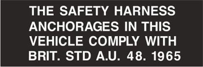 Picture of Land Rover Defender Series 1 / 2 Safety Harness Anchorages Decal / Sticker