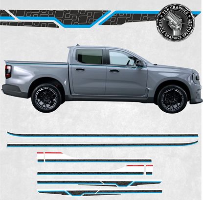 Picture of Ford Ranger 2022 onwards side Stripes Decals / Stickers