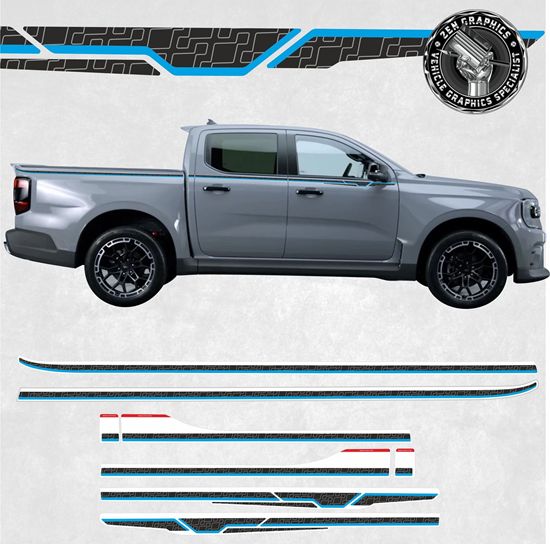 Picture of Ford Ranger 2022 onwards side Stripes Decals / Stickers
