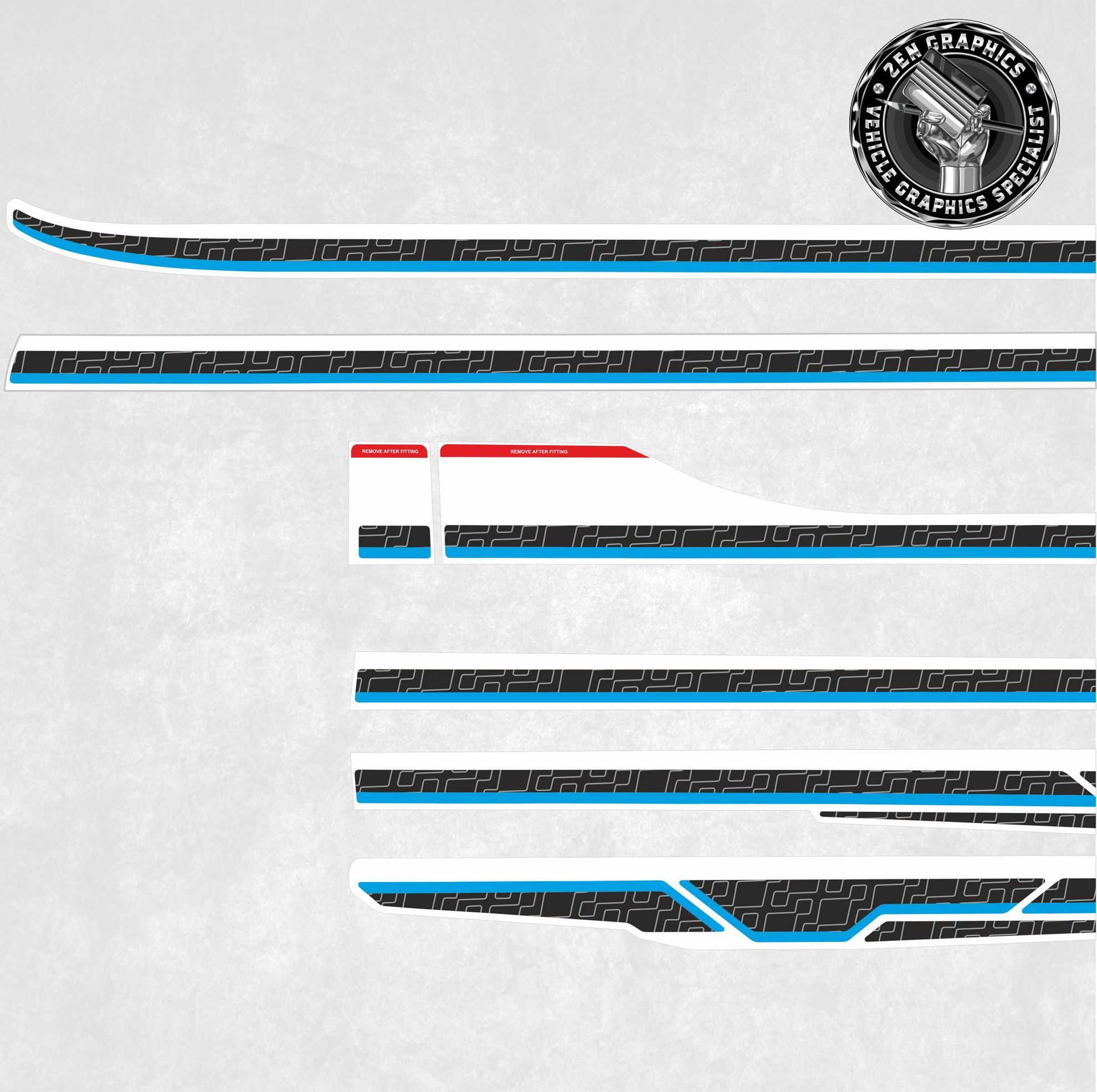 Zen Graphics - Ford Ranger 2022 onwards side Stripes Decals / Stickers