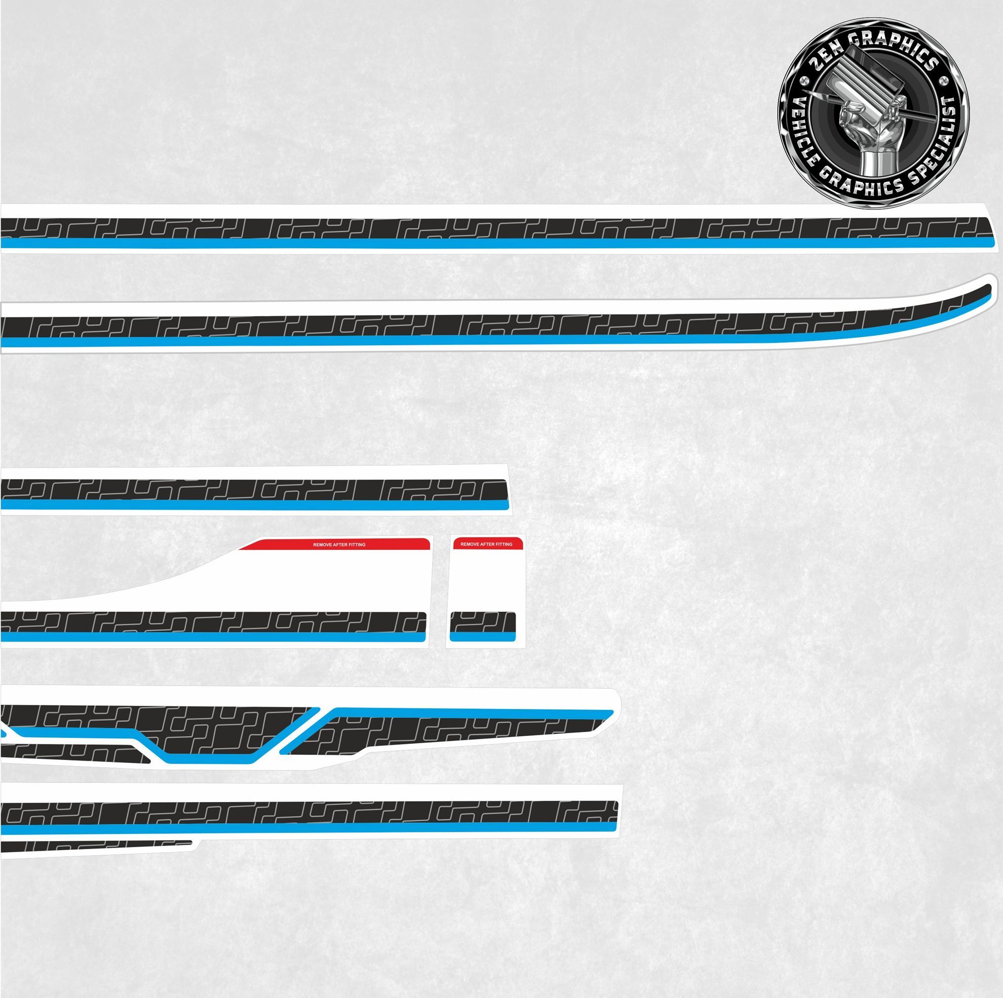 Zen Graphics - Ford Ranger 2022 onwards side Stripes Decals / Stickers