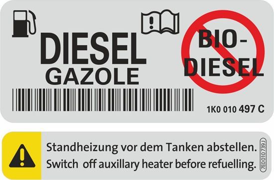 Picture of VW T5.1 California SE T32 Fuel Flap replacement Decals / Stickers