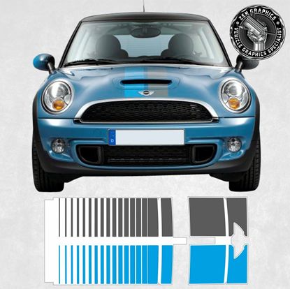 Picture of Mini Cooper R56 LCi Bayswater replacement Bonnet Stripes / Stickers