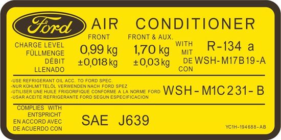 Picture of Ford Transit MK5 replacement Air Conditioning Decal