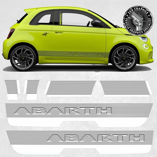 Picture of Fiat Abarth 500e BEV electric side Stripes / Stickers  FACTORY FIT