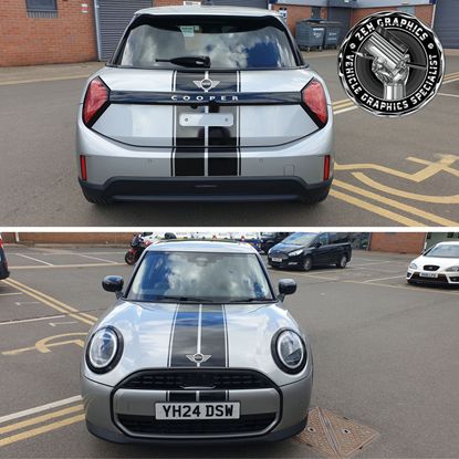 Picture of Mini F65 5 Door Dual and Pin Bonnet and rear Stripes / Stickers