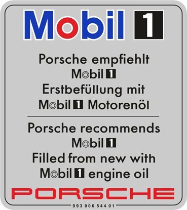 Picture of Porsche 993 Mobil Oil replacement Decal / Sticker