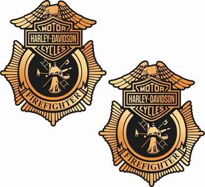 Picture of Harley Davidson Firefighter Decals / Stickers