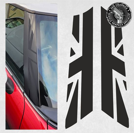Picture of Mini F56 A pillar Night Jack Decals / Stickers