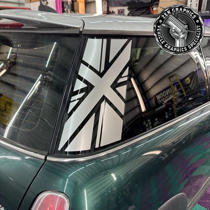 Picture of Mini R53 Cooper S C pillar Union Jack Decals / Stickers