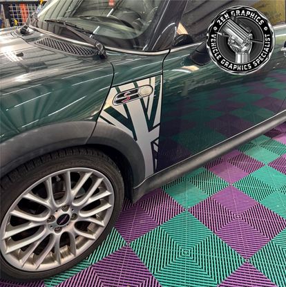Picture of Mini R50 / R53 Cooper S side Scuttle Union Jack Decals / Sticker