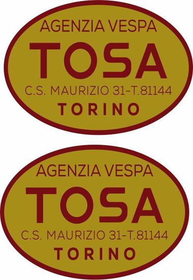 Picture of TOSA Agenzia Vespa / Lambretta Scooter Dealer Decals / Stickers