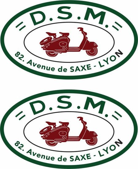 Picture of D.S.M. Vespa / Lambretta Scooter Dealer Decals / Stickers