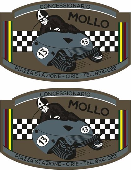 Picture of Mollo Vespa / Lambretta Scooter Dealer Decals / Stickers