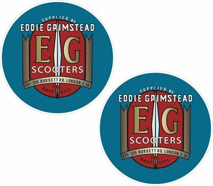 Picture of Eddy Eddie Grimstead  Vespa / Lambretta Scooter Dealer Decals / Stickers