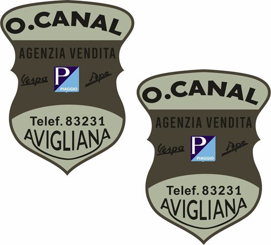Picture of O Canal Vespa / Lambretta Scooter Dealer Decals / Stickers