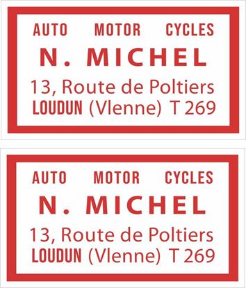 Picture of N Michel Auto  Motor Cycles Vespa / Lambretta Scooter Dealer Decals / Stickers