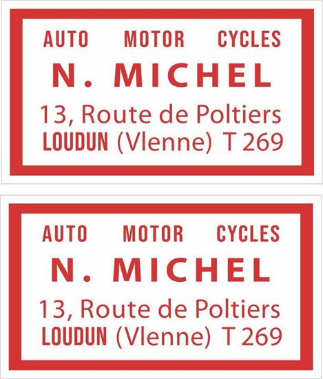 Picture of N Michel Auto  Motor Cycles Vespa / Lambretta Scooter Dealer Decals / Stickers