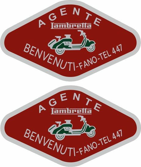 Picture of Benvenuti Agente Moto Vespa / Lambretta Scooter Dealer Decals / Stickers
