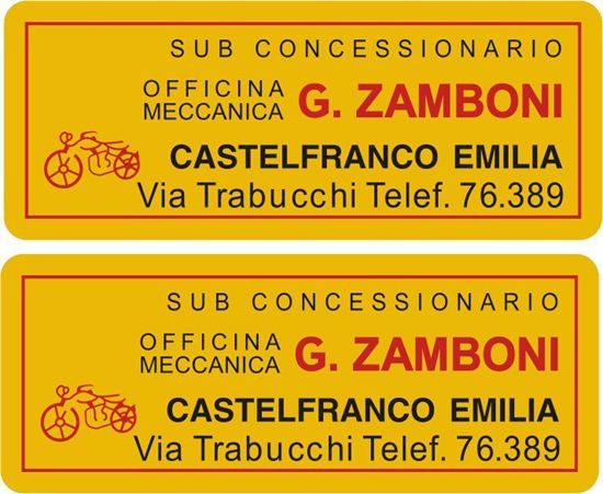 Picture of G Zamboni Agente Vespa / Lambretta Scooter Dealer Decals / Stickers