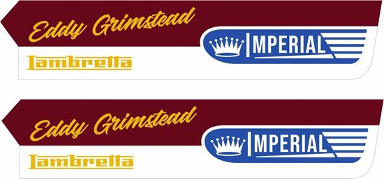 Picture of Eddy Eddie Grimstead Vespa / Lambretta Scooter Dealer Decals / Stickers