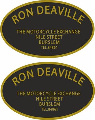 Picture of Ron Deaville Burslem Nile Street Vespa / Lambretta Scooter Dealer Decals / Stickers