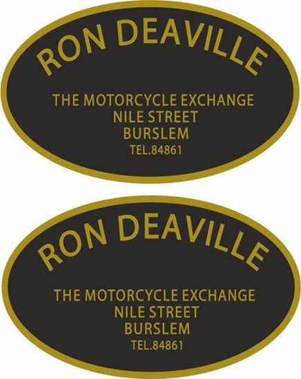 Picture of Ron Deaville Burslem Nile Street Vespa / Lambretta Scooter Dealer Decals / Stickers