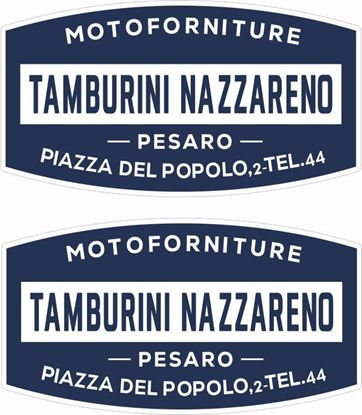 Picture of Tamburini Nazzareno Pesaro Vespa / Lambretta Scooter Dealer Decals / Stickers