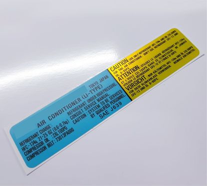 Picture of Subaru SVX replacement under bonnet Air Conditioner Decal / Sticker