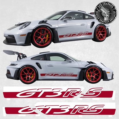 Picture of 992 GT3 RS  side Stripes Matte Red Factory Replica Colour