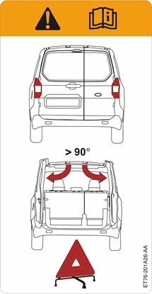 Picture of Ford Transit Courier 2014 - 2023 replacement rear Door Caution Decal