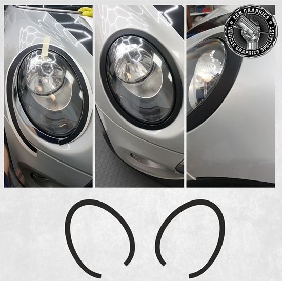 Picture of Mini F55 -  F56  - F57 Headlight De Chrome pre cut Vinyl