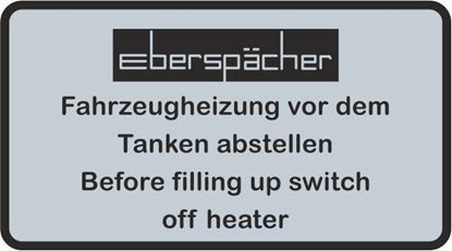 Picture of T2 / T3 / T4 replacement "Turn off vehicle heater before refueling"  Decal / Sticker